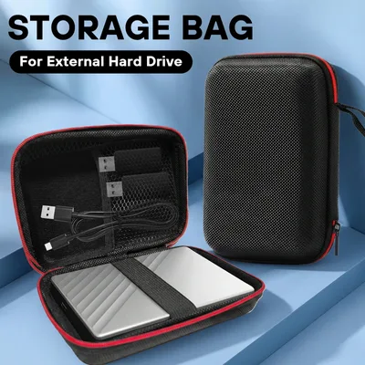 2.5인치 휴대용 HDD 보호 가방 외장 하드 드라이브 이어폰 USB 플래시 드라이브 저장용 긁힘 방지 하드 디스크 케이스