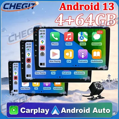 안드로이드13 7 9 10인치 차량용 라디오 GPS 2딘 라디오 스테레오 리시버 플레이어 64G 멀티미디어 플레이어 무선 카플레이 안드로이드 오토 선물