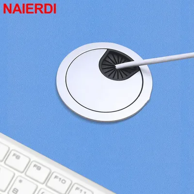 NAIERDI 50/53/60/80mm 케이블 구멍 커버 아연 합금 원형 테이블 와이어 콘센트 포트 컴퓨터 책상 그로밋 라인 홀더