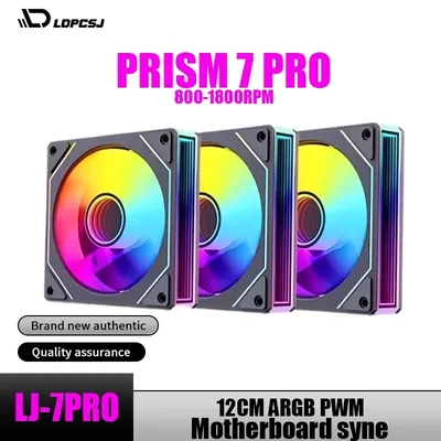 LDPCSJ Prism 7 PRO ARGB PC 케이스 팬 120mm 인피니티 미러 디자인 메인보드 조명 동기화 4PIN PWM CPU 쿨러 팬