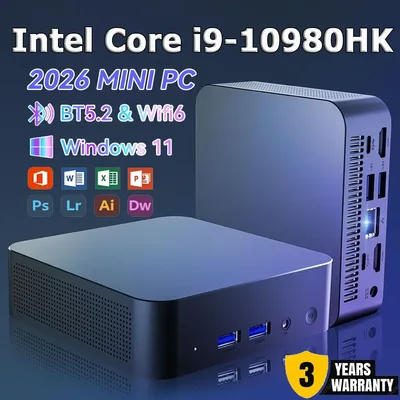 2026 인텔 코어 i9 10980HK 휴대용 i9 미니 PC 컴퓨터 윈도우 11 프로 16GB 램 1TB M.2 SSD 게이밍 미니 컴퓨터