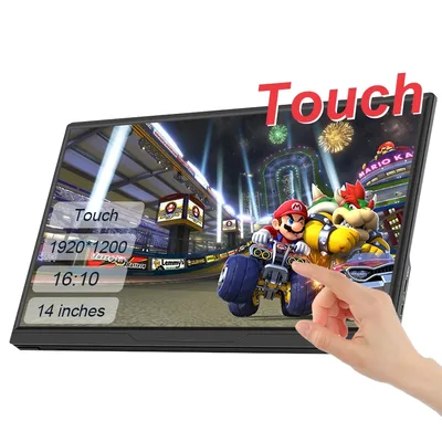 14/15.6/16인치 LANLIPU 터치 휴대용 모니터 IPS 패널 보조 디스플레이 (휴대폰, Xbox, Switch, PS4/PS5, 노트북 확장 화면용)