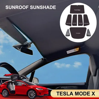 Tesla Model X 2024 전면 후면 실드 유리 지붕 차양 채광창 메쉬 네트 썬 루프 블라인드 쉐이딩 ModelX Sun Shades Visor