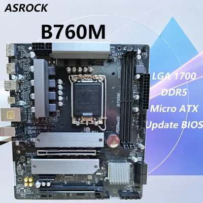 ASRock B760M LGA 1700 마더보드 RAM DDR5 B760 CPU 인텔 코어 i9-14900 i7-14700 i5-14400 i5-13400F M.2 PCIe 4.0 마이크로 ATX 지원