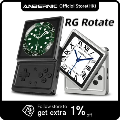 ANBERNIC RG 회전식 레트로 휴대용 게임 콘솔 안드로이드 12 T618 3.5인치 IPS 스크린 게임 에뮬레이터 3GB+32GB WiFi 휴대용 게임
