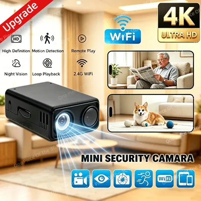 4K WiFi 보안 카메라, 백업 배터리, TF 카드 슬롯, 가정용 무선 실내 모니터, 동작 감지, 양방향 오디오, 야간 투시 기능 탑재