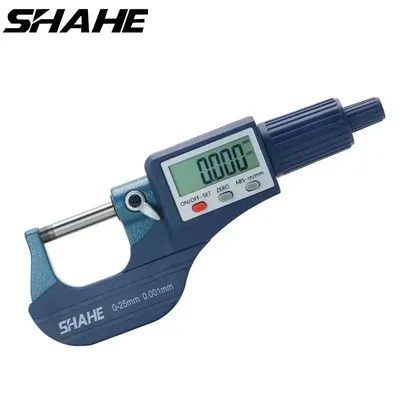 Shahe 0-25/25-50/50-75/100mm 마이크론 디지털 외부 마이크로미터 전자 게이지 0.001mm 도구 캘리퍼스