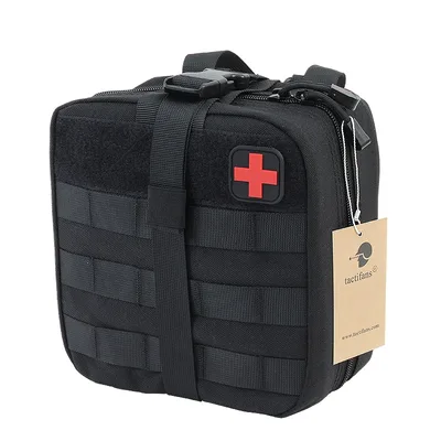 TACTIFANS 응급 처치 파우치 패치 백 몰리 후크 앤 루프 수륙 양용 전술 의료 키트 EMT 응급 EDC Rip-Away Survival IFAK