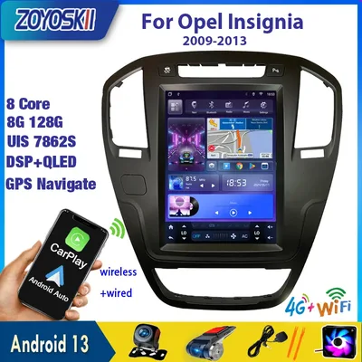 Opel Insignia Android 14 Tesla 스크린 카 라디오 헤드 유닛 GPS 네비게이션 플레이어 2009-2013 Carplay CD300 CD400 Regal Vauxhall